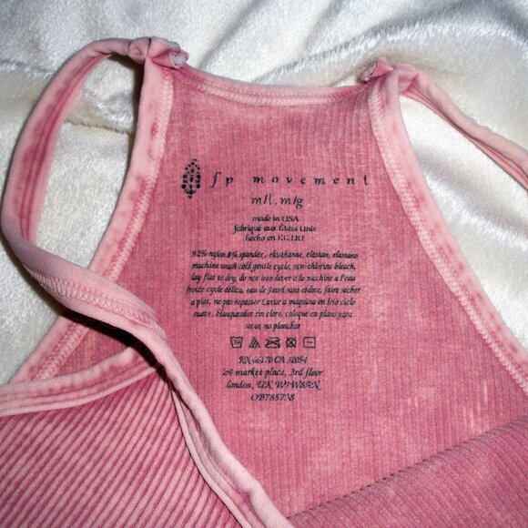 Free People Movement crop tank top M/L variaged pink/mauve color - Picture 4 of 4